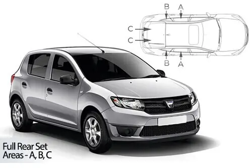 Sertifioitu Häikäisysuojasarja Dacia Sandero / Sandero Stepway, 5 ovinen (2012-2020), Car Shades 🙂
