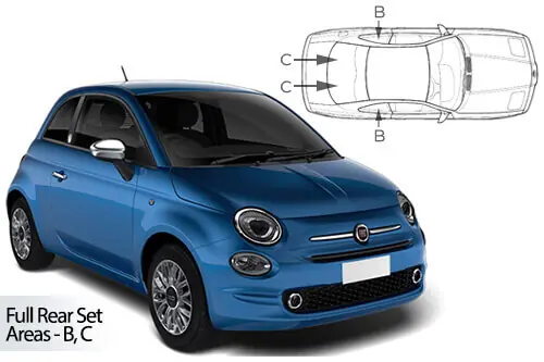 Lähetetään Heti Häikäisysuojasarja Fiat 500, 3 ovinen (2008➟), Car Shades 🙂