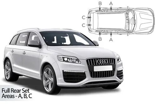 Vain Rajoitetun Ajan Häikäisysuojasarja Audi Q7 Typ 4L, 5 ovinen (2006-2015), Car Shades 🙂