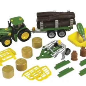 Lähetetään Heti Koottava John Deere -leikkitraktori sekä perävaunusetti, Klein 🙂