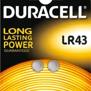 Nappiparisto LR43, 2kpl, Duracell 🙂 Korkea Laatu