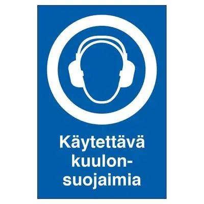 Alennettu Ohjekilpi - Käytettävä kuulonsuojaimia 🙂