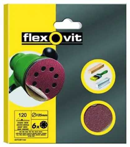 Uusi Kokoelma Hiomapaperi 125 mm (120) 6 kpl, Flexovit đ
