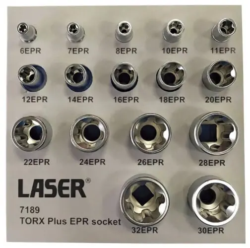 Torx Plus-hylsyavainsarja, 1/4", 3/8" ja 1/2", Laser đ Suoraan Valmistajalta