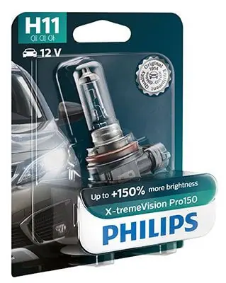 Alennettu Hehkulankapolttimo, H11, X-tremevision +150 %, Philips đ