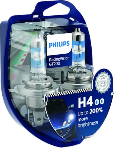 Ilmainen Palautus Ajovalopolttimopari, H4, Racing vision GT200, Philips đ