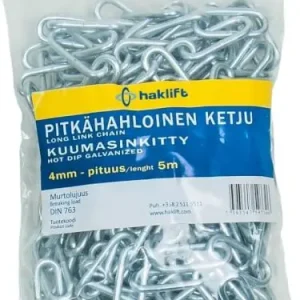 Tilaa Nyt Pitkälenkkinen ketju 8 mm / 2 m, kuumasinkitty (DIN 763) 🙂
