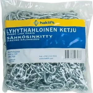 Tarjous Lyhytlenkkinen ketju 8 mm / 2 m, sähkösinkitty (DIN 766) 🙂