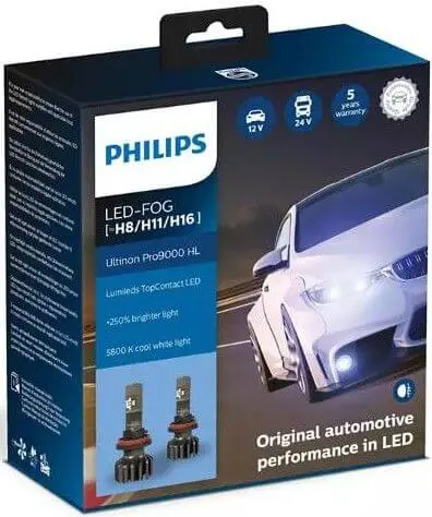 Led-polttimo, H8 / H11 / H16 Ultinon Pro9000 HL, pari, Philips đ Aito