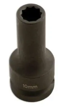 10-kulmainen hylsyavain alumiinivanteille 1/2" - 10 mm, Laser 🙂 Edullinen