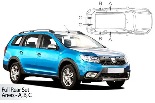 Häikäisysuojasarja Dacia Logan II, 5 ovinen (2012-2020), Car Shades 🙂 Nopea Toimitus