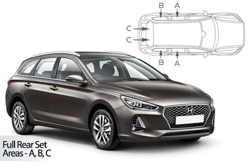 Häikäisysuojasarja Hyundai i30, Farmari (2016➟), Car Shades 🙂 Sertifioitu