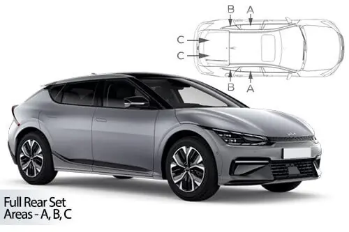 Superhinta Häikäisysuojasarja Kia EV6, 5 ovinen (2021➟), Car Shades 🙂