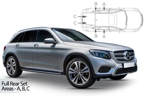 Häikäisysuojasarja Mercedes-Benz GLC X253, 5 ovinen (2015➟), Car Shades 🙂 Nopea Toimitus
