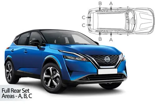 Uusi Malli Häikäisysuojasarja Nissan Qashqai, 5 ovinen (2021➟), Car Shades 🙂
