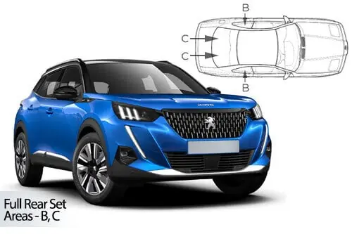Älä Missaa Häikäisysuojasarja Peugeot 2008, 5 ovinen (2020➟), Car Shades 🙂